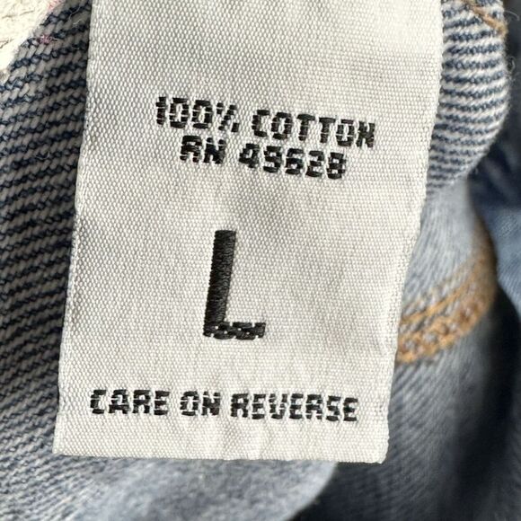 VTG Zena Jeans Vest Womens L Western Denim Sleeveless Cropped Button 90s Retro - Picture 2 of 14